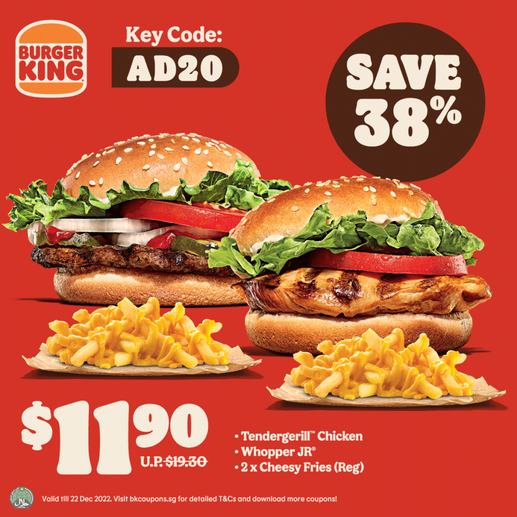 BURGER KING® - 38% off Tendergrill® Chicken + Whopper JR®