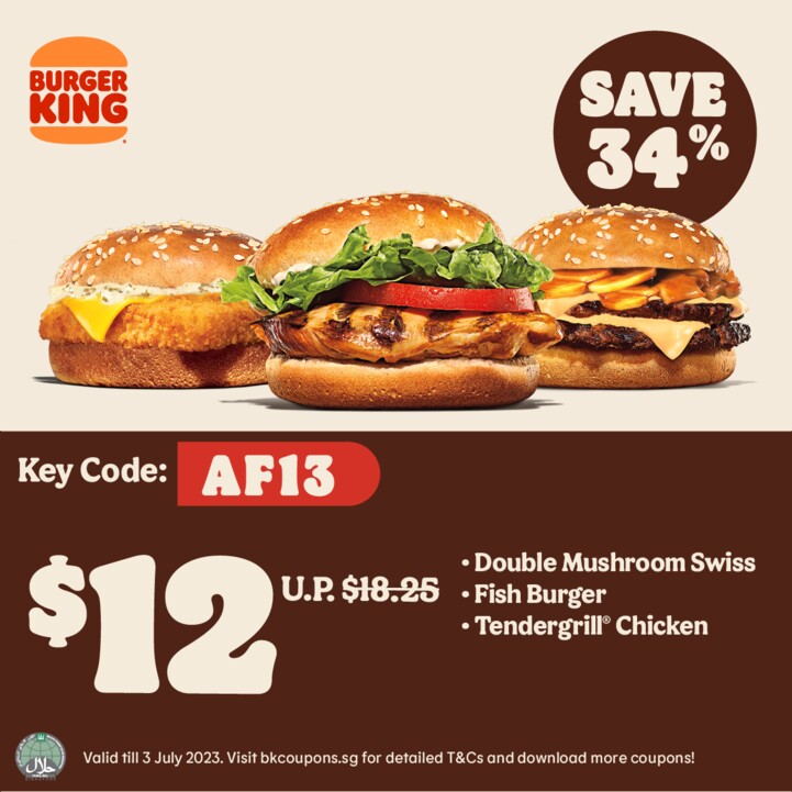 BURGER KING® Coupon Discounts up to 50 off Burgers & Meals